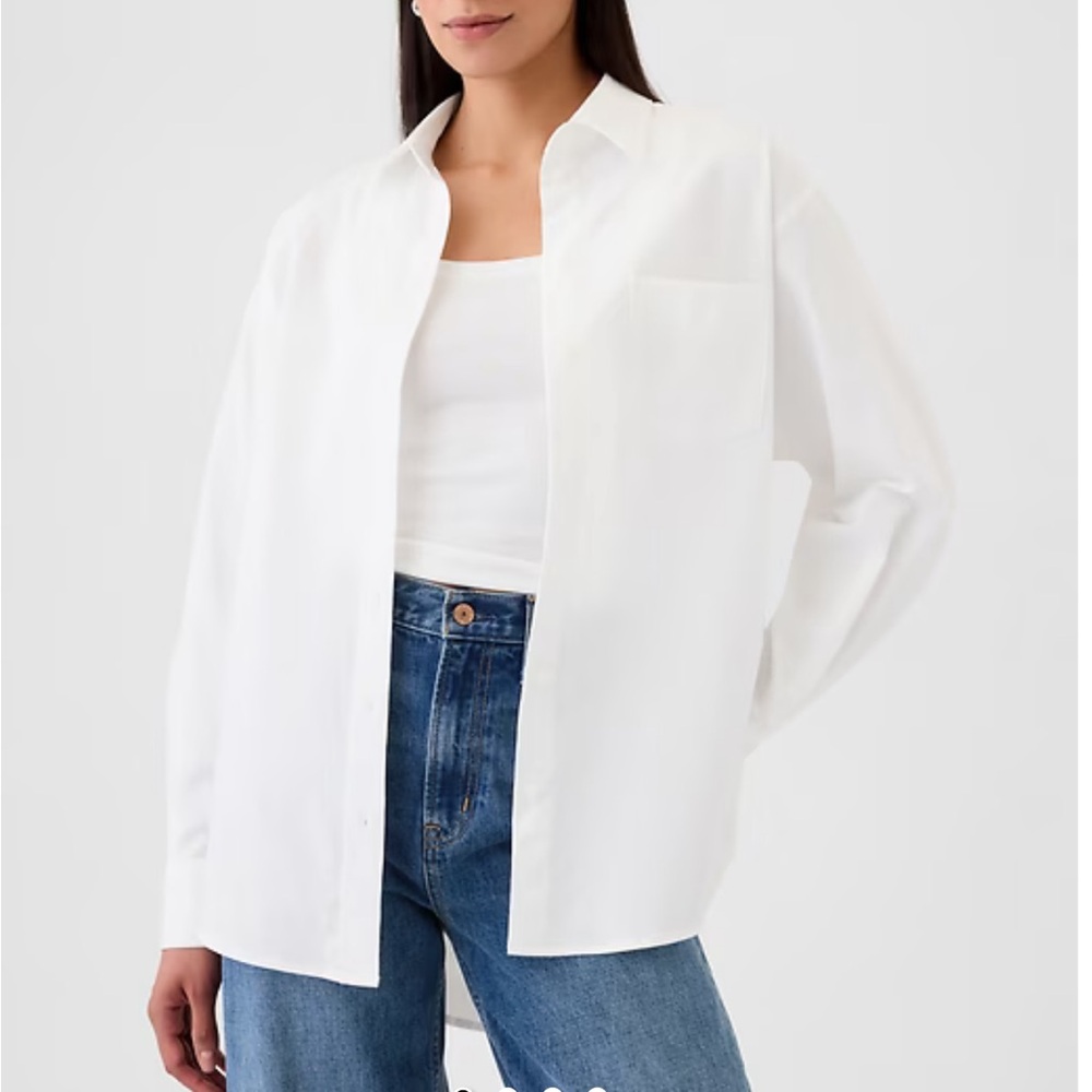Gap Organic Cotton Oxford Big Shirt, Size XS, Optic White, NWT